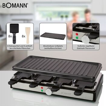 Raclette gril 8 personnes Bomann RG6039CB-noir 7