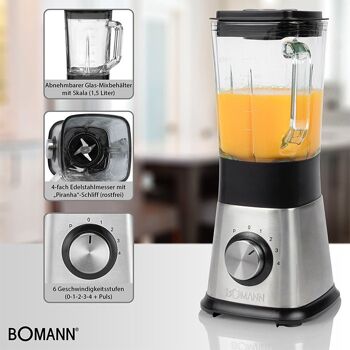 Blender Mixeur universel 1,5L 650W Bomann UM1374CB 5