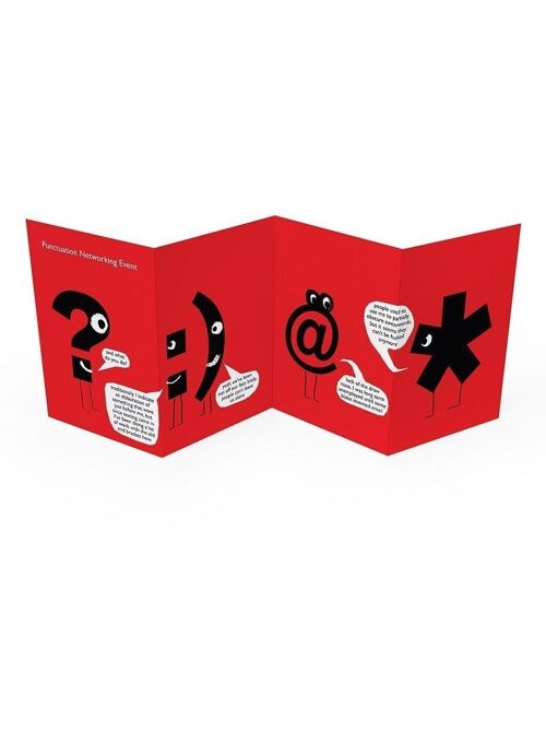 Funny Birthday Card - Punctuation Networking Event CONCERTINA CARD by Modern Toss