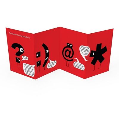 Funny Birthday Card - Punctuation Networking Event CONCERTINA CARD by Modern Toss