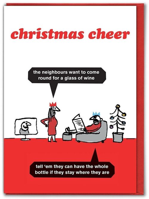 Christmas Cheer Bottle Of Wine Christmas Card