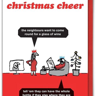 Christmas Cheer Flasche Wein Weihnachtskarte