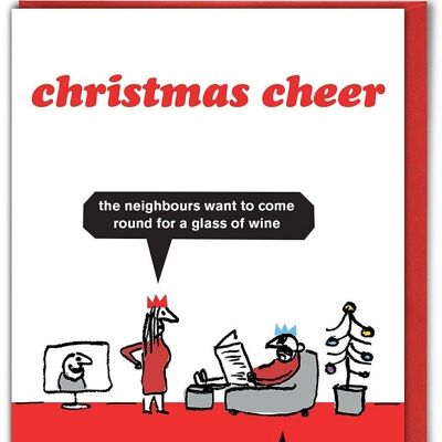Christmas Cheer Flasche Wein Weihnachtskarte