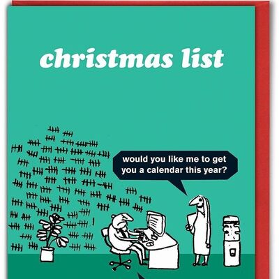 Carte de Noël Liste de Noël