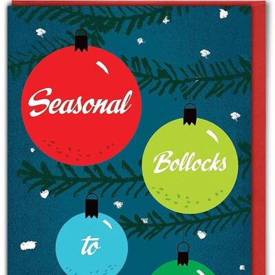 Tarjeta de Navidad de Bollocks de temporada