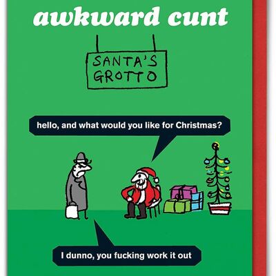 Tarjeta de Navidad del coño incómodo