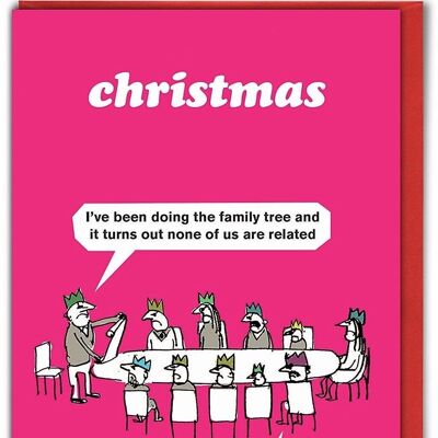 Tarjeta de Navidad del árbol genealógico
