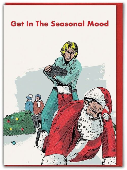 Santa Foot Lock Christmas Card