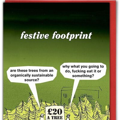 Festliche Fußabdruck-Weihnachtskarte