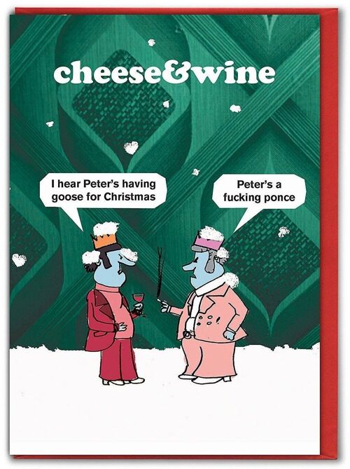 Cheese&Wine Goose Christmas Card