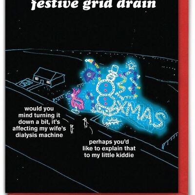 Festive Grid Drain Funny Christmas Card by Modern Toss