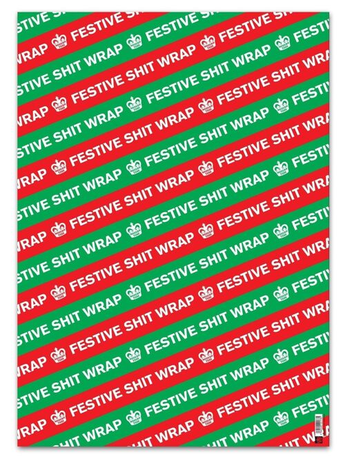 Festive Shit Gift Wrap **Pack of 2 Sheets Folded**