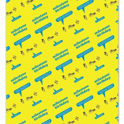 Milestone Birthday Gift Wrap **Pack of 2 Sheets Folded**