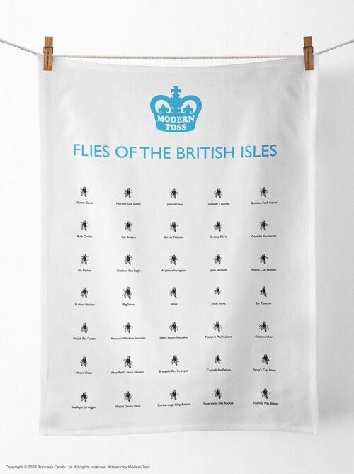 Flies of the British Isles Tea Towel