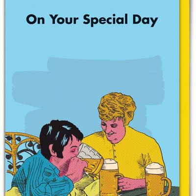 Funny Beer In Bed Card by Modern Toss