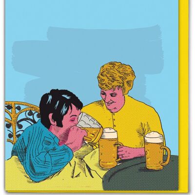 Funny Beer In Bed Card by Modern Toss