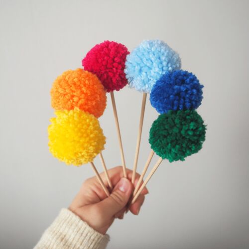 Toppers pompons - Rainbow