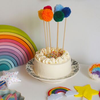 Toppers pompons - Rainbow 2