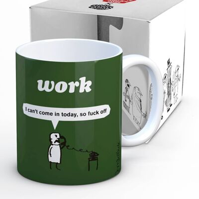 Lustige Tasse – Work Fuck Off von Modern Toss