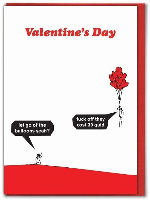 Thirty Quid Balloons Valentines Card