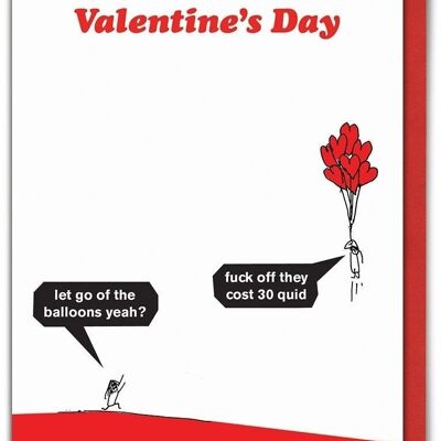 Thirty Quid Balloons Valentines Card