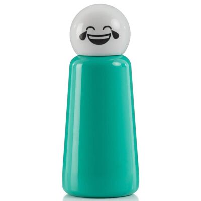 Skittle Water Bottle 300ml - Turquoise and White Laugh Lid
