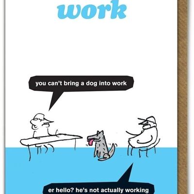 Perro en tarjeta de trabajo
