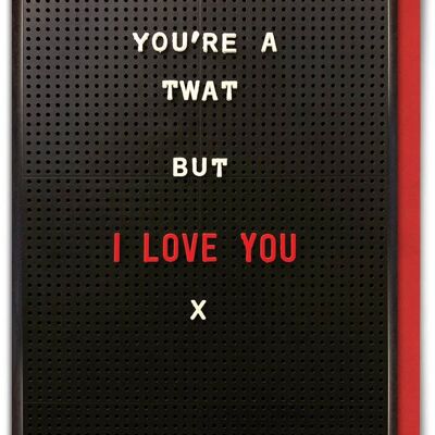 You're A Tw Rude Funny Valentines Card