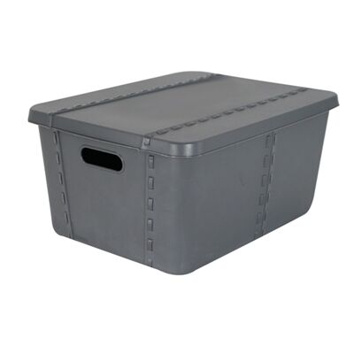 LIFE STORY CRAFT BOX WITH LID SMALL 15L ANTHRACITE GRAY SP34181