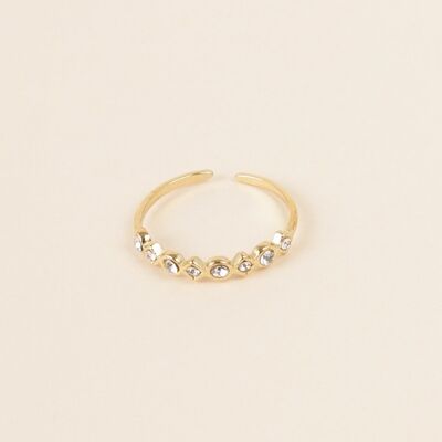 Golden rhinestone ring