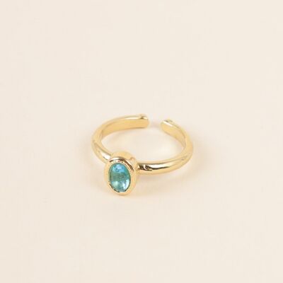 Goldener Ring mit blauer Perle