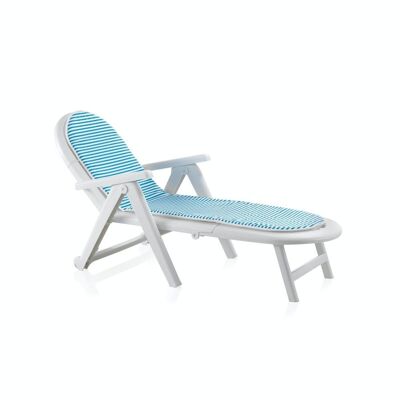 OUTDOOR - WHITE CAIMAN LOUNGE WITH CUSHION SP42608