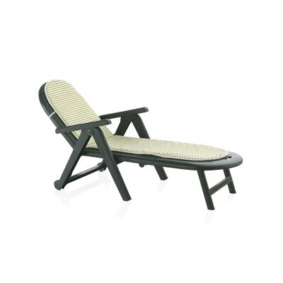 OUTDOOR - GREEN CAIMAN LOUNGE WITH CUSHION SP42609