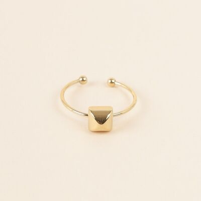 Adjustable golden ring with peak