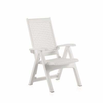 OUTDOOR - WHITE METAL MULTIPOSITION ARMCHAIR SP55350