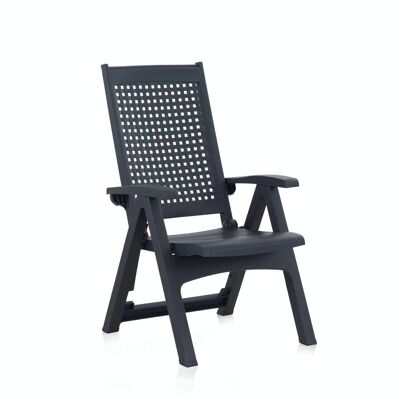 OUTDOOR - ANTHRACITE METAL MULTIPOSITION ARMCHAIR SP55351