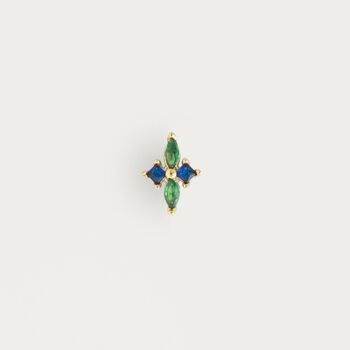 Boucle d'oreille piercing Aconit - bleu/vert 3