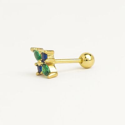 Aconite piercing earring - blue/green