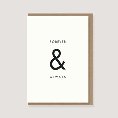 Tarjeta doblada con sobre - "Forever & Always"