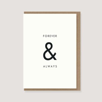 Carte pliée avec enveloppe - "Forever & Always" 1
