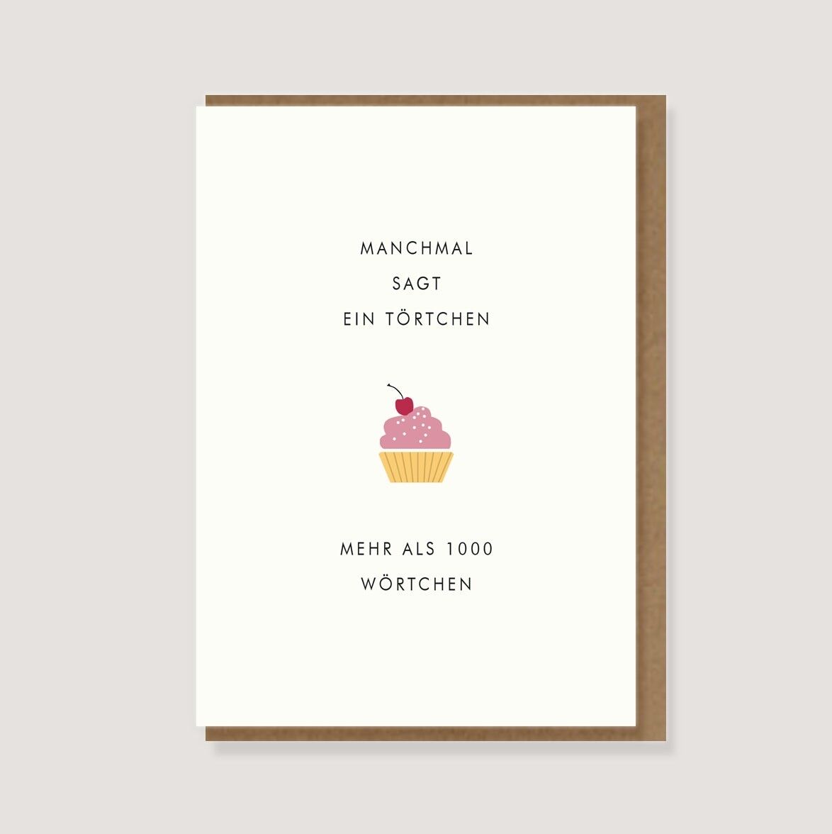 Biglietto piegato con busta - "Muffin - A volte un cupcake dice..."