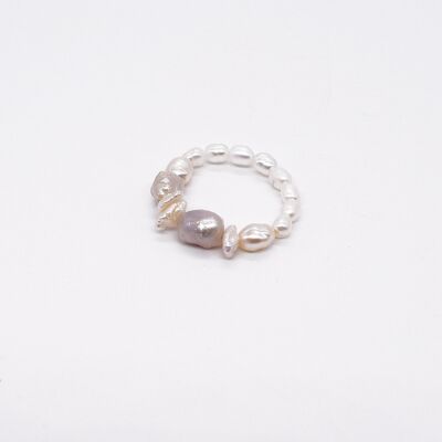 Mixed pearl ring CARA