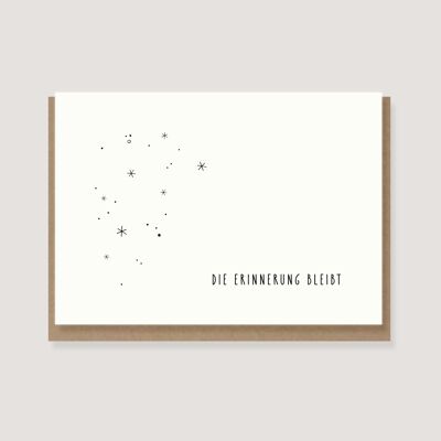 Klappkarte mit Umschlag - "Sternenhimmel - Die Erinnerung bleibt"