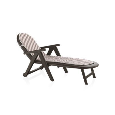 OUTDOOR - CAYMAN WENGE SUNLOUNGER WITH CUSHION SP42610