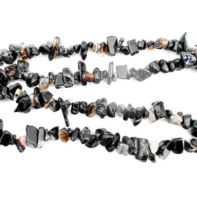 Row of chips/baroque Black Agate