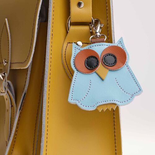 Owl Bag Charm - Limpet Shell Blue