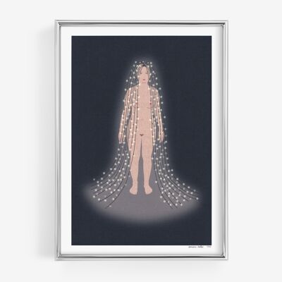 La mujer guirnalda | Lámina de bellas artes 13x18 cm | Edición limitada firmada