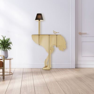 Ostrich console and integrated light - DIVA LUCIA GOLD