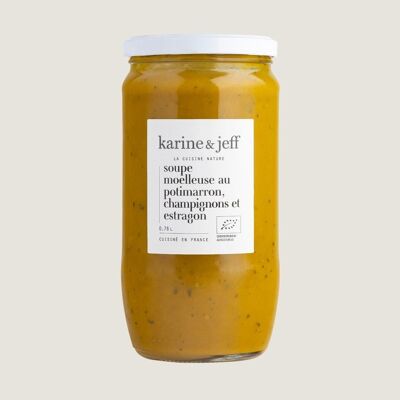 Weiche Kürbis-Pilz-Estragon-Suppe