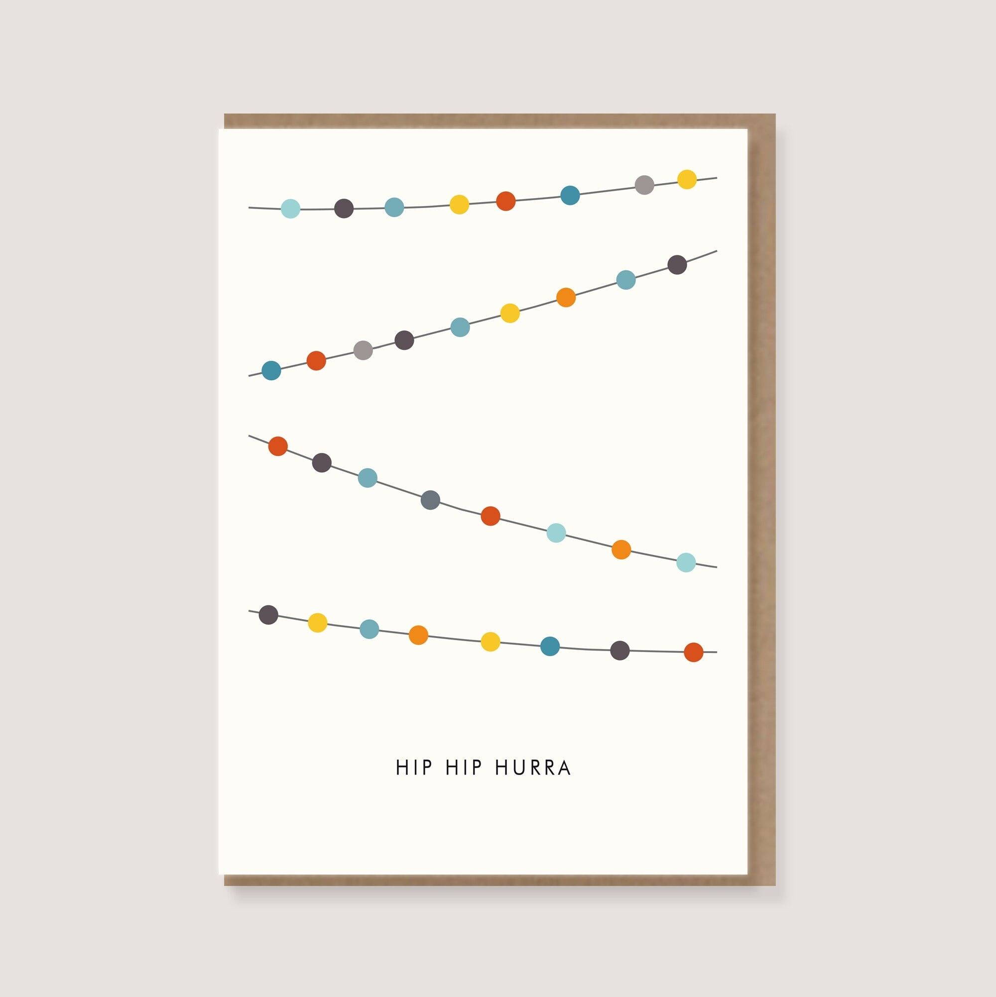 Folded card with envelope - "Garland - Hip Hip Hooray"